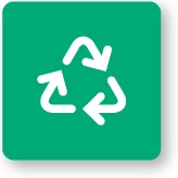 Simbolo del riciclo su sfondo verde