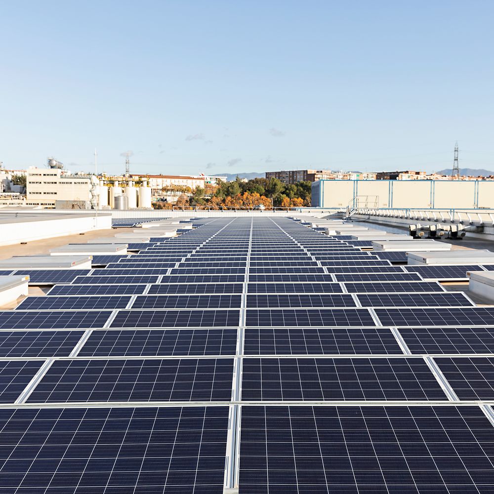 Solar panels at the Henkel site in Montornès del Valles, Spain