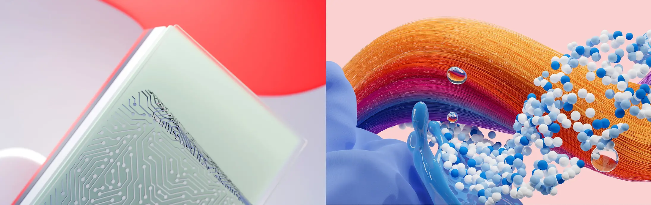 Immagine astratta che rappresenta le divisioni di Henkel Adhesive Technologies, Hair and Laundry & Home Care.