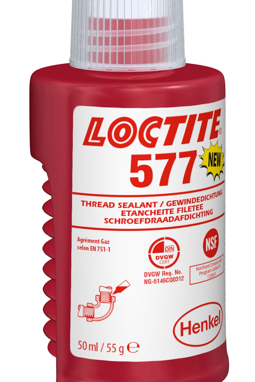 Loctite 577 è disponibile in diversi formati e volumi.