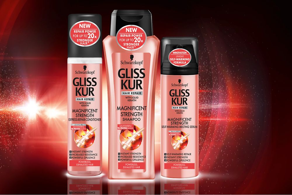 
Innovations Q2/2016: With the new product line Gliss Kur Magnificent Strength, the hair repair experts at Gliss Kur have filled a gap in the hair care market, offering a range specifically for lackluster, weakened hair.